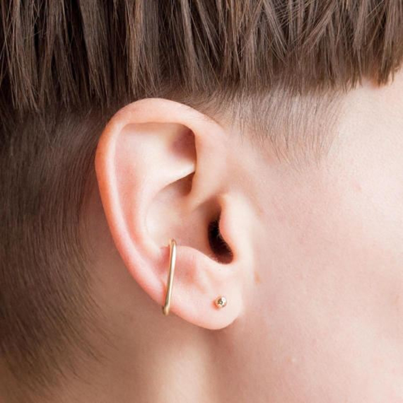 Ear Cuff No Piercing - 925 prata falso clipe brincos de