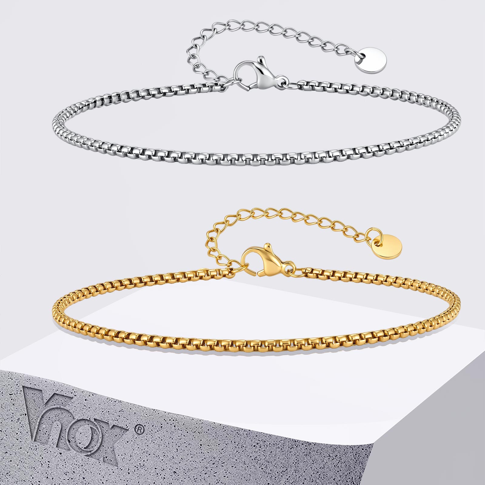 Jc Jewelry & Watches - Tornozeleira Vnox de Aço Inoxidável com