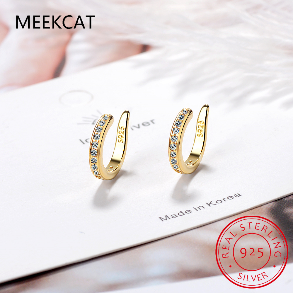 Ear Cuff No Piercing - 925 prata esterlina completa moissanite orelha