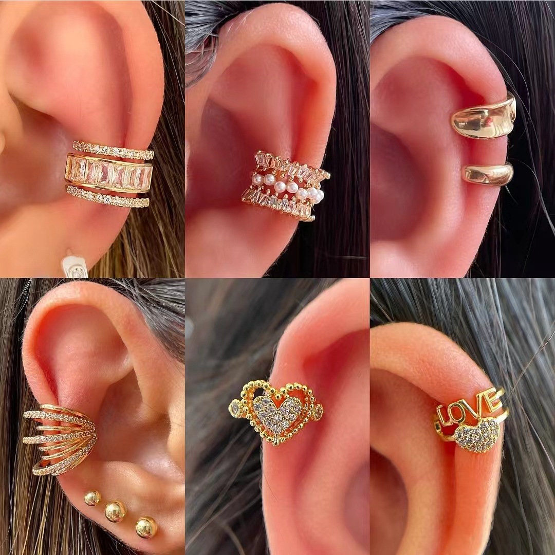 Ear Cuff No Piercing - Moda coreana zircão clipe de orelha