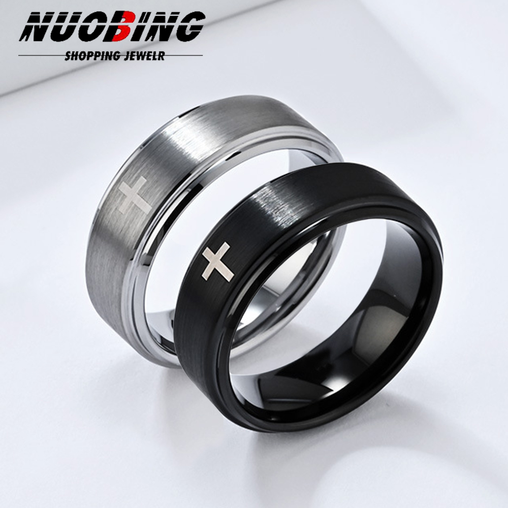 Titanium Steel Ring - Retro titânio aço cristão jesus cruz