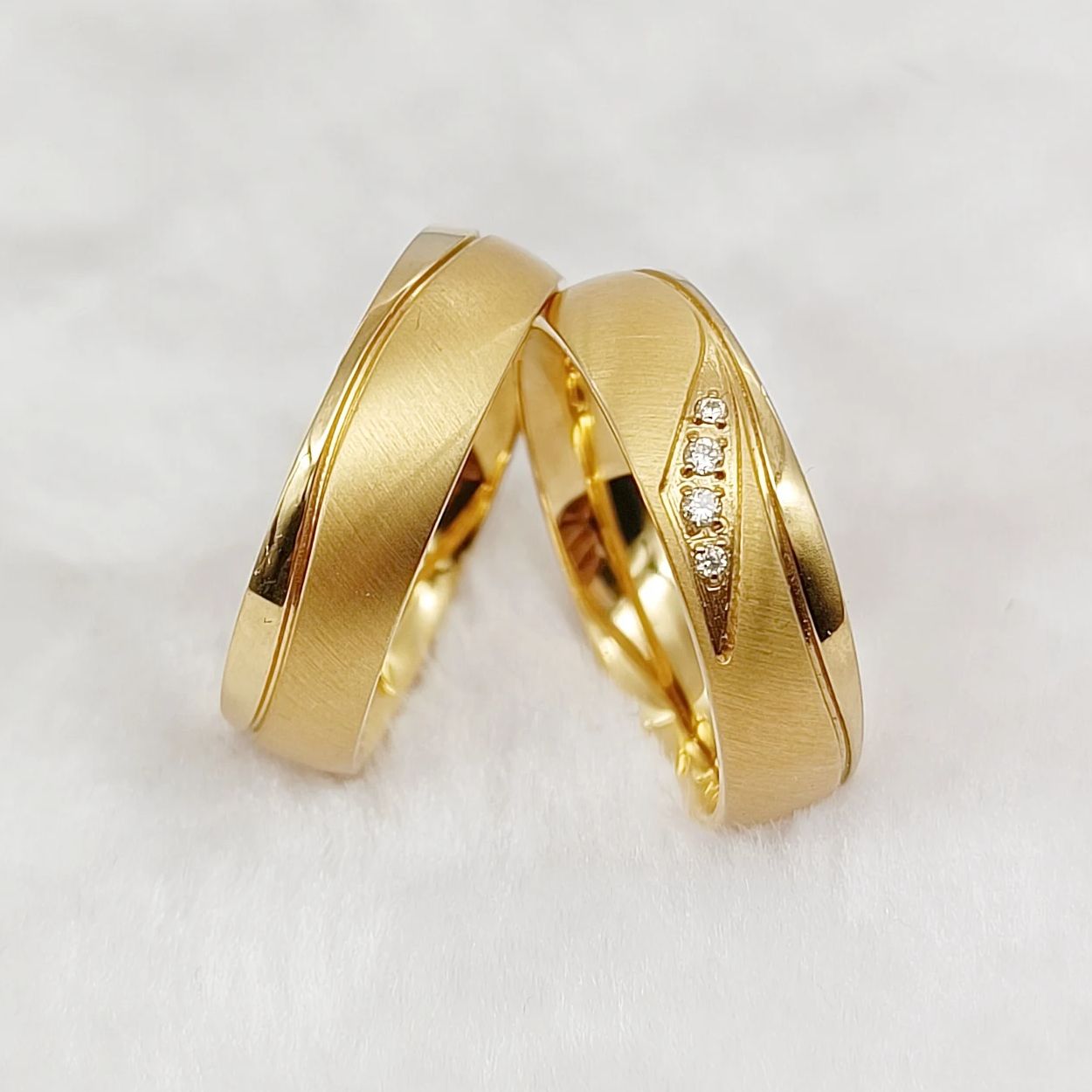 Titanium Steel Ring - Moda ocidental 24k banhado a ouro