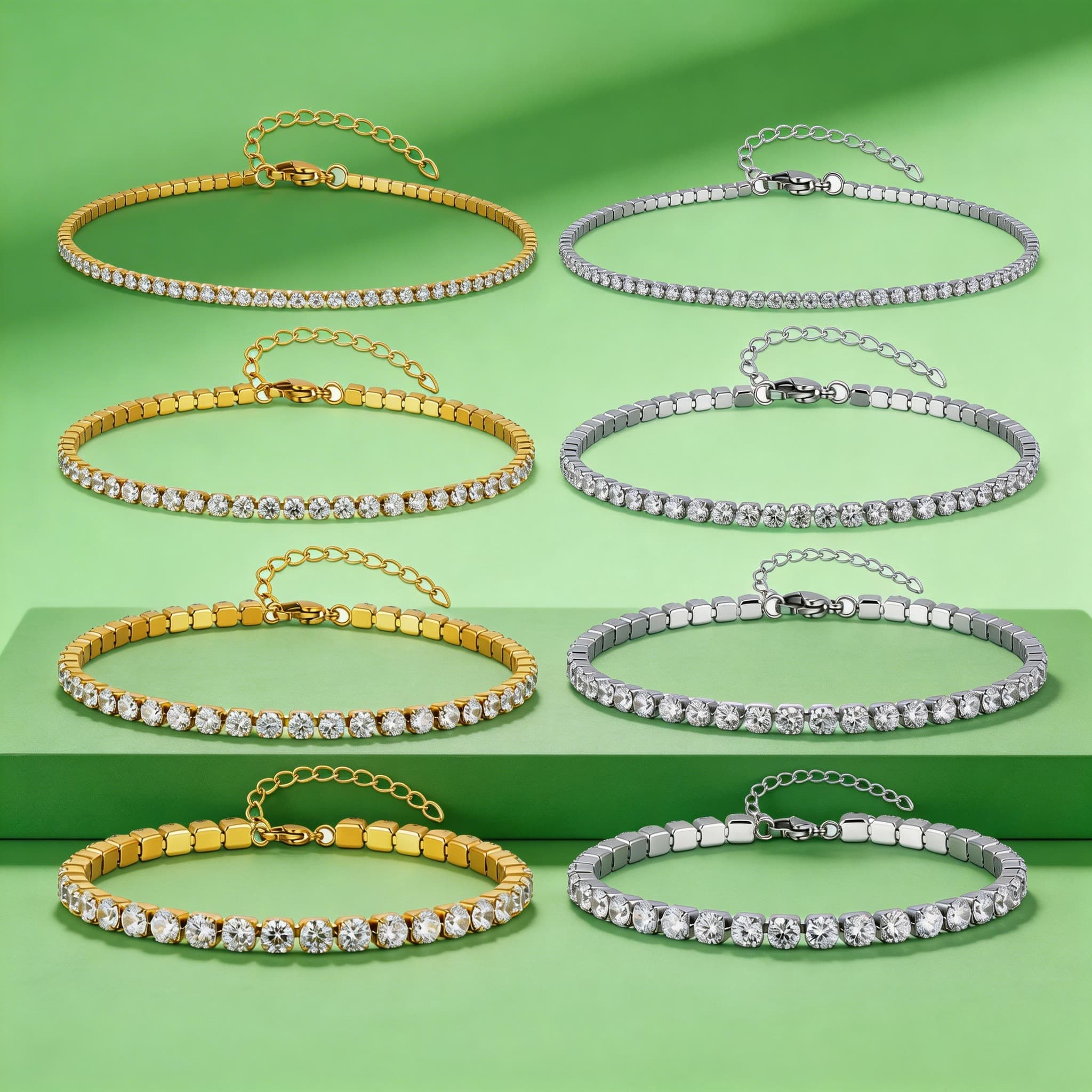 Jc Jewelry & Watches - Tornozeleira de Luxo com Zircônia 2/3/4/5MM