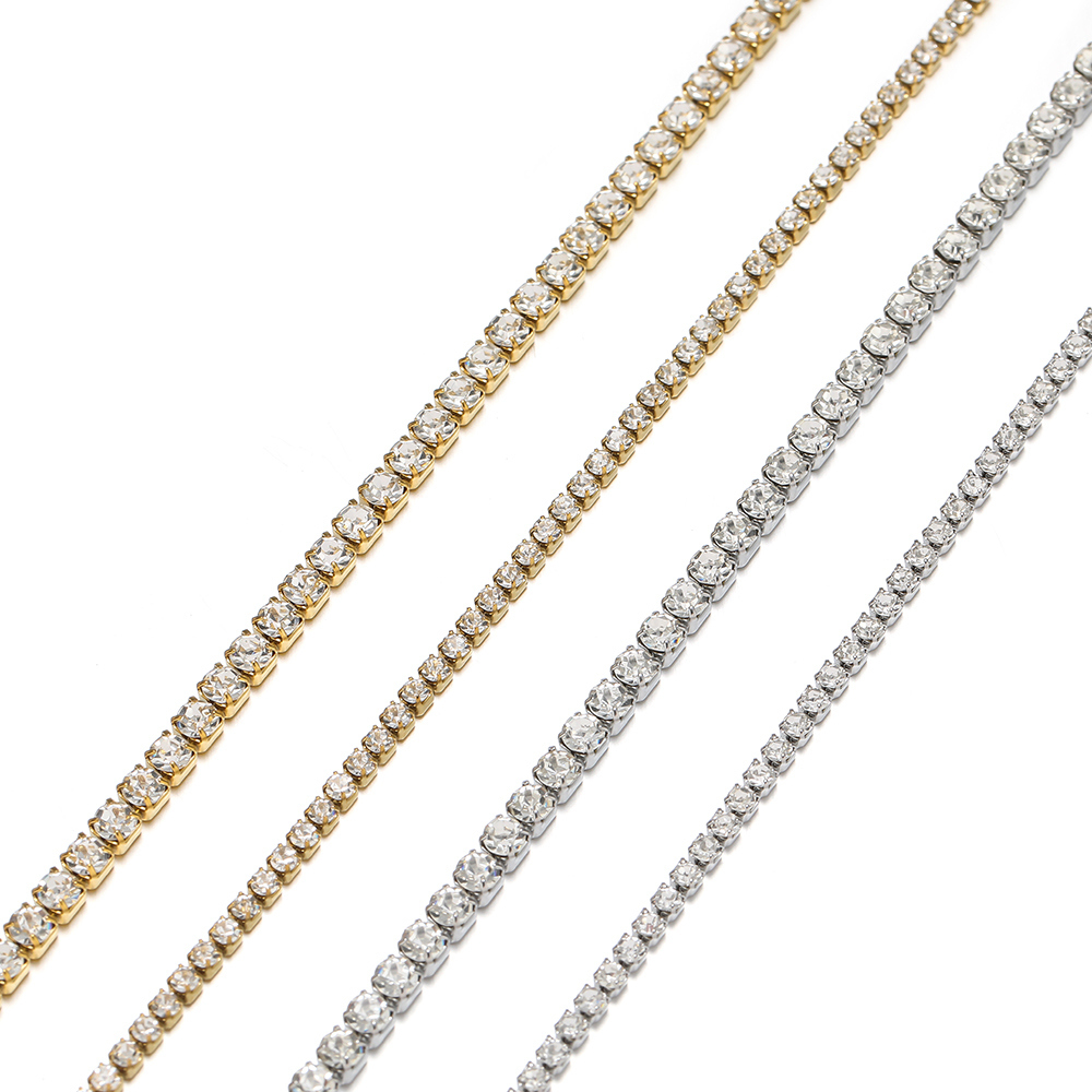 1 metro de aço inoxidável luxo - Tennis Bracelet Cubic avaliação e preço