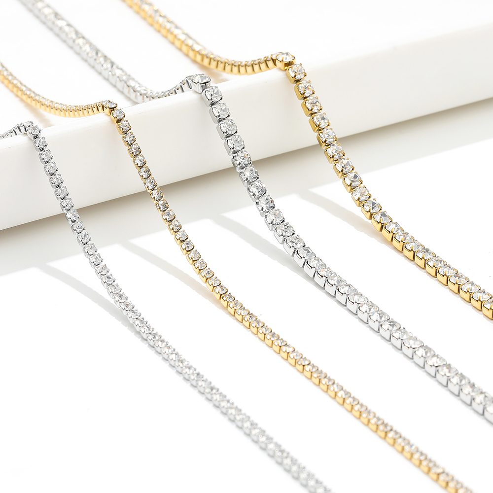1 metro de aço inoxidável luxo - Tennis Bracelet Cubic avaliação e preço