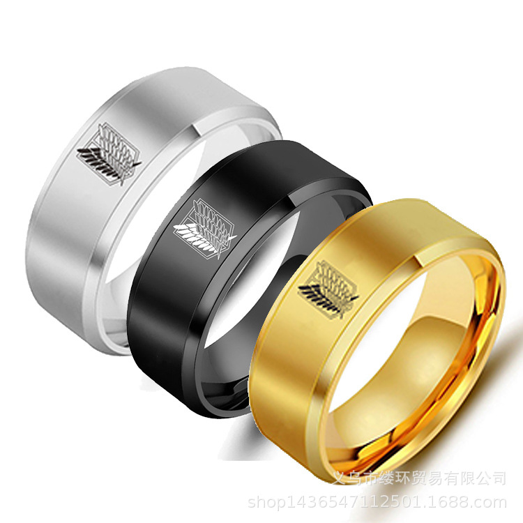 Attack on Titan Anel de aço in - Titanium Steel Ring avaliação e preço