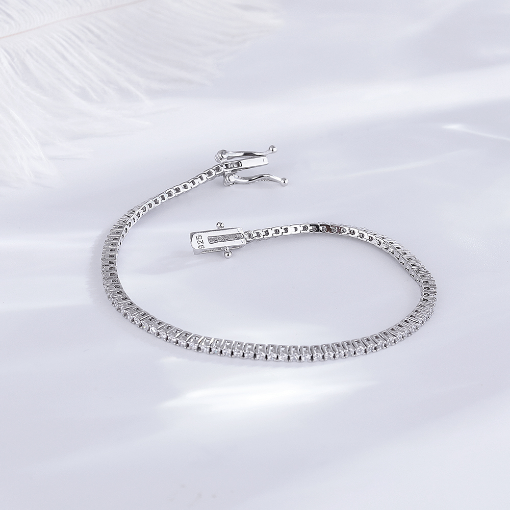 Prata real 1.75mm/1.5mm branco - Tennis Bracelet Cubic avaliação e preço