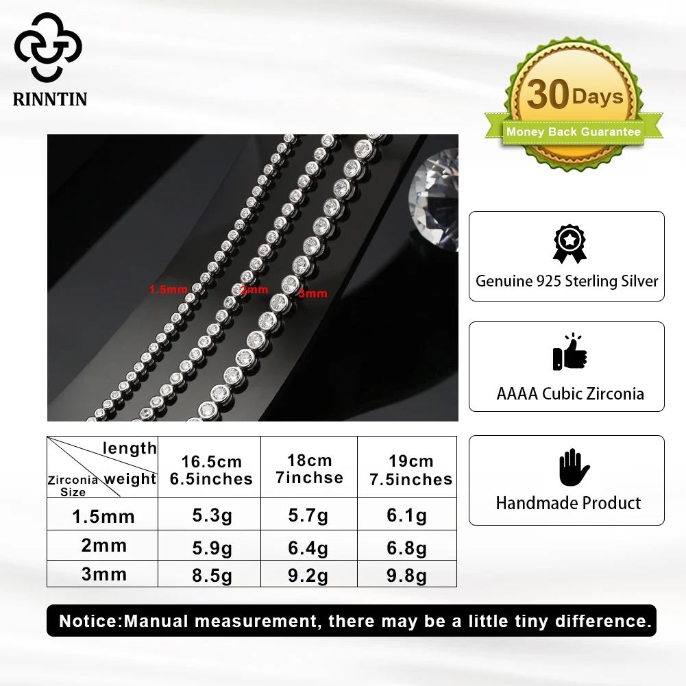 Rinntin pulseira de tênis bril - Tennis Bracelet Cubic avaliação e preço