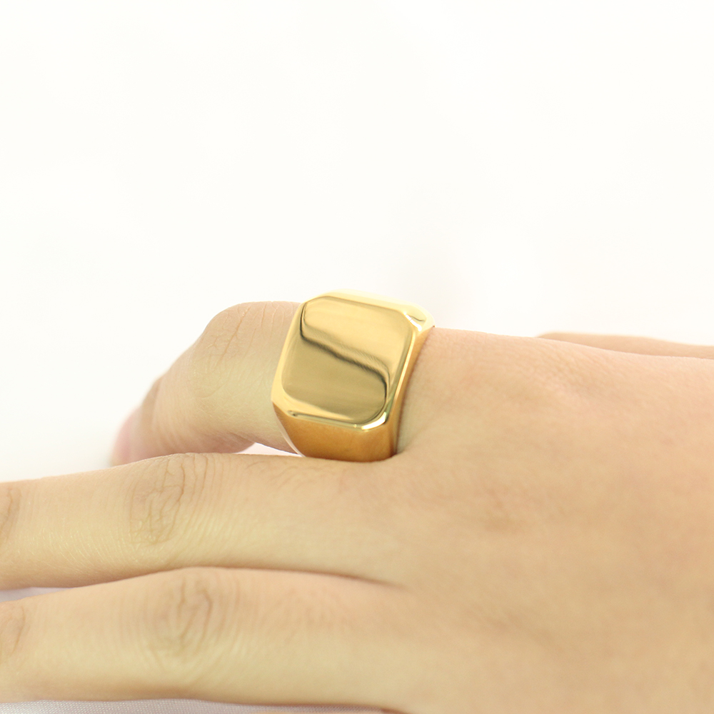 Livre Gravar Nova Prata/Ouro/P - Titanium Steel Ring avaliação e preço