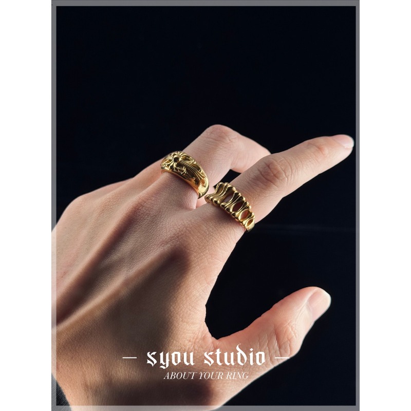 Anel Dourado Iris Joia Gótica  - Titanium Steel Ring avaliação e preço