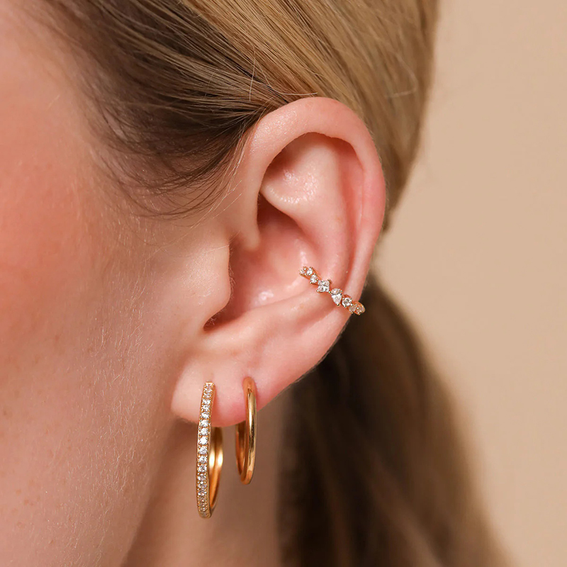 Brincos mono clipe banhados a  - Ear Cuff No Piercing avaliação e preço