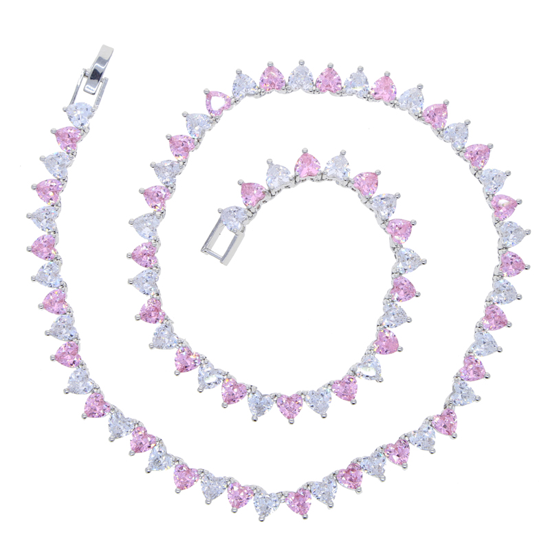 Atacado 5a em forma de coração - Tennis Bracelet Cubic avaliação e preço