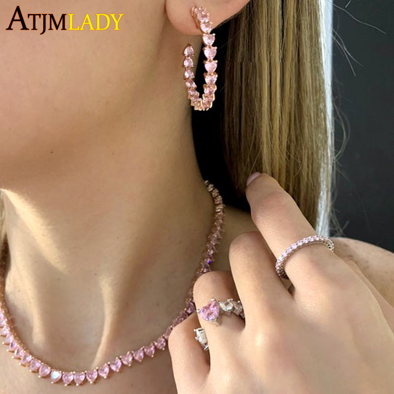 Atacado 5a em forma de coração - Tennis Bracelet Cubic avaliação e preço