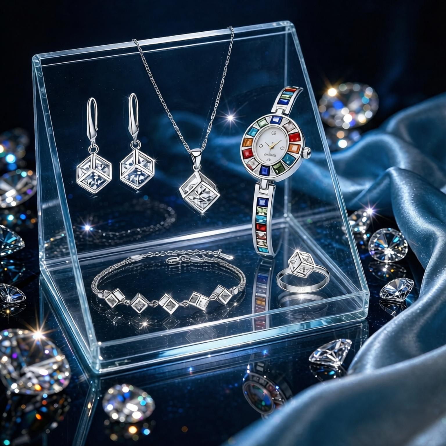 Conjunto de Joias de Luxo em P - Best Jewelry Watches Women avaliação e preço