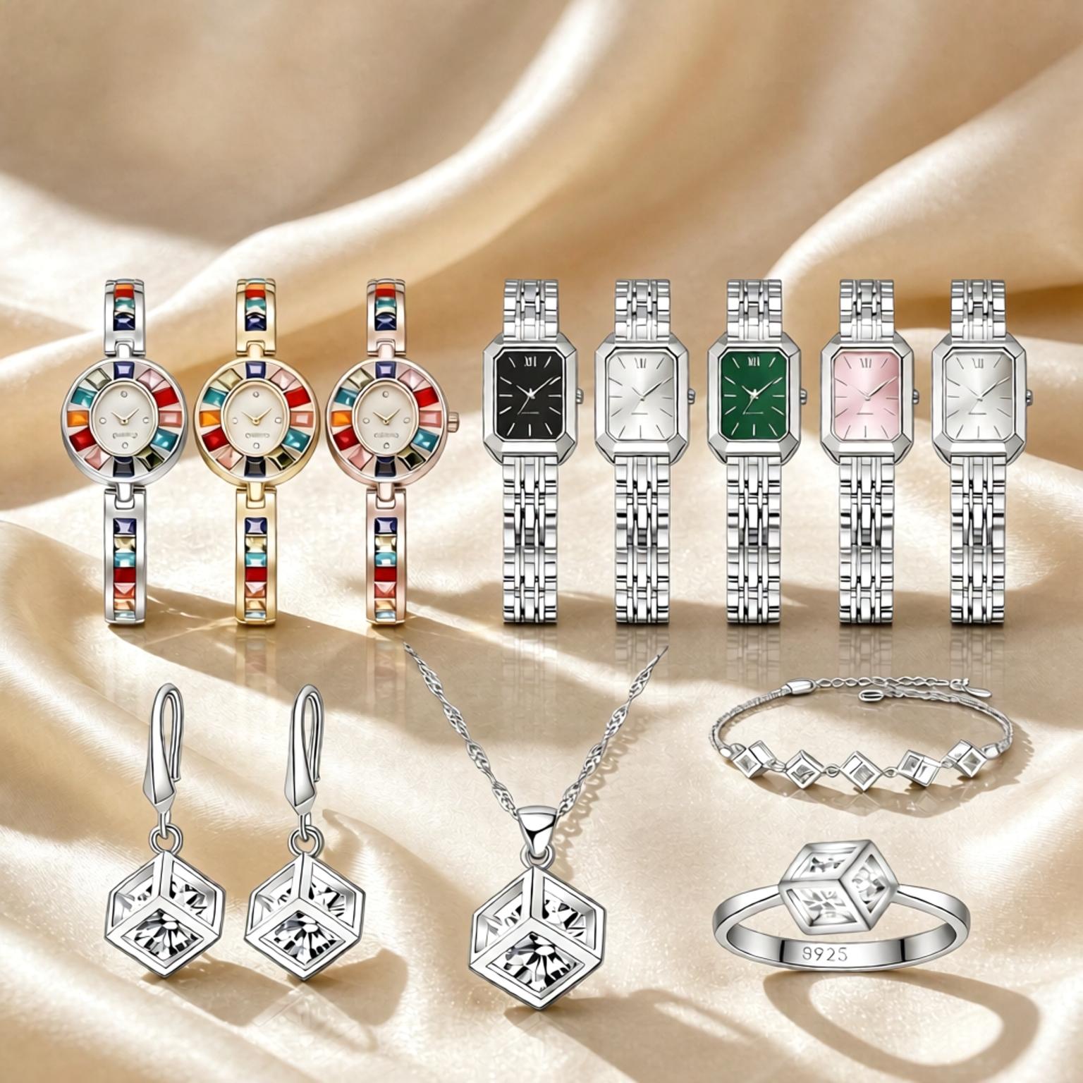 Conjunto de Joias de Luxo em P - Best Jewelry Watches Women avaliação e preço