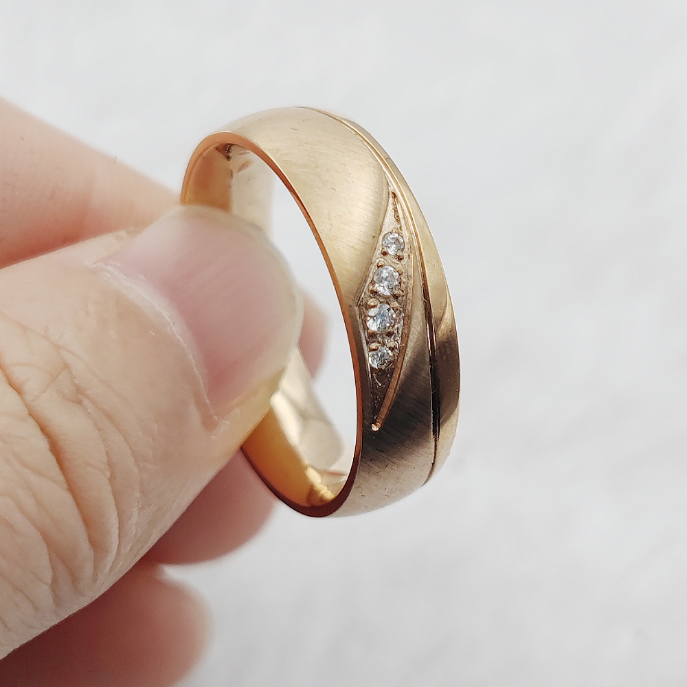 18k rosa banhado a ouro conjun - Titanium Steel Ring avaliação e preço