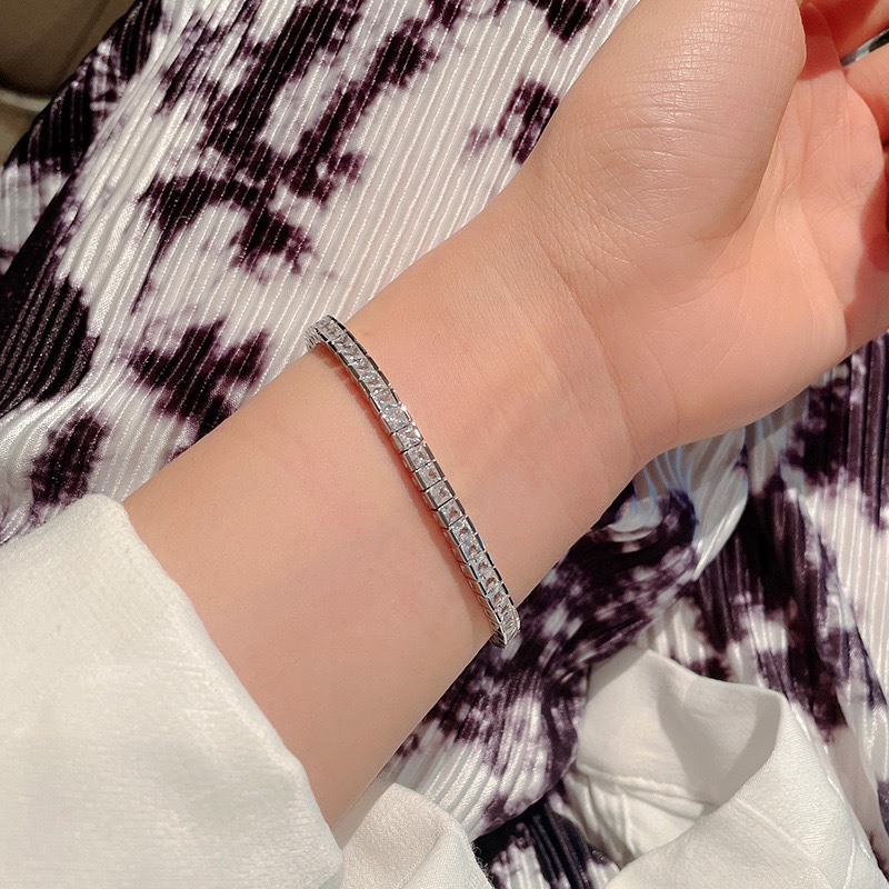 Marca de moda tênis pulseira p - Tennis Bracelet Cubic avaliação e preço