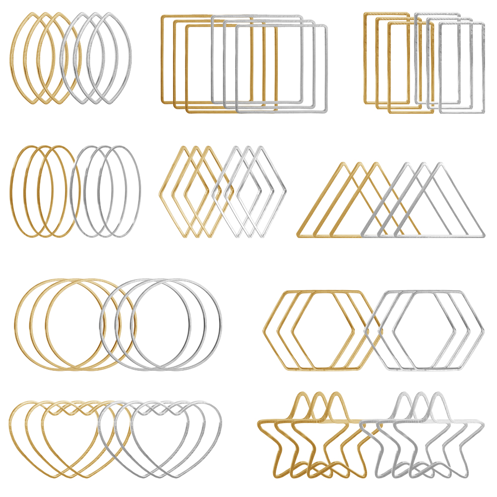 20 pçs ouro prata oco quadro m - Drop Earrings avaliação e preço