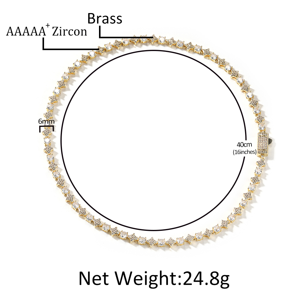 Tbtk colar de corrente de têni - Tennis Bracelet Cubic avaliação e preço