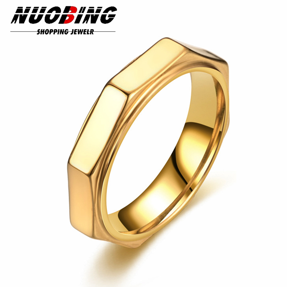5mm moda hexágono titânio aço  - Titanium Steel Ring avaliação e preço